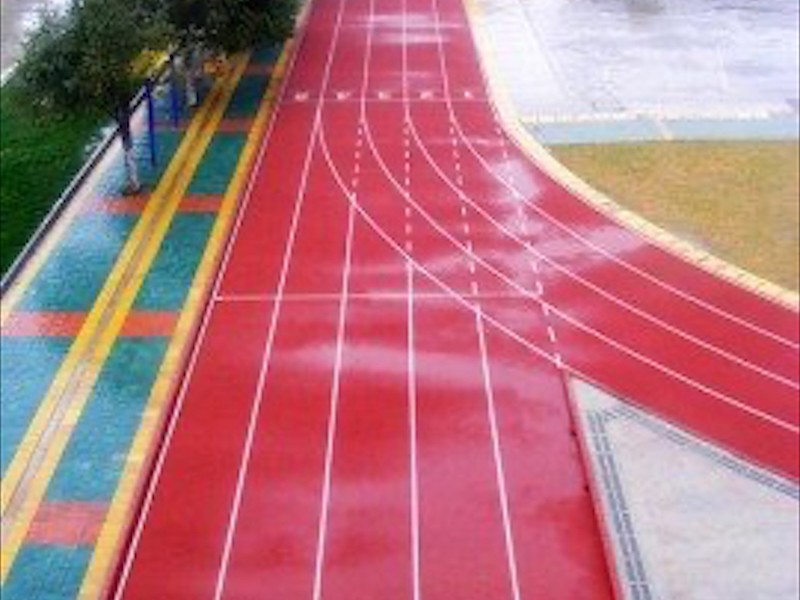 塑胶跑道材料近景展示